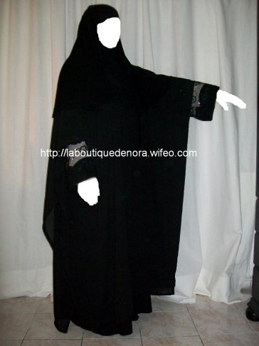 par-dessus d`abaya long en voile