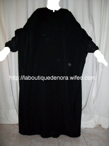 ens. abaya-jilbeb bicolor noir-poids